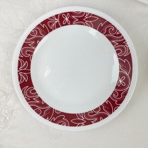 Corelle Vitrelle Bandhani Red Rim - Set of 5 Bread Plates